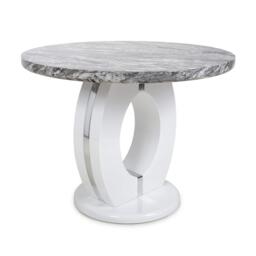 Shankar Neptune Round Marble Effect Dining Table - thumbnail 5