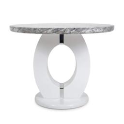 Shankar Neptune Round Marble Effect Dining Table - thumbnail 2
