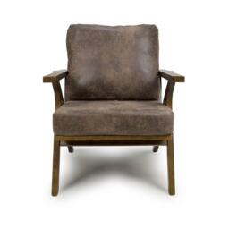 Shankar Hampton Suede Effect Brown Accent Chair - thumbnail 4