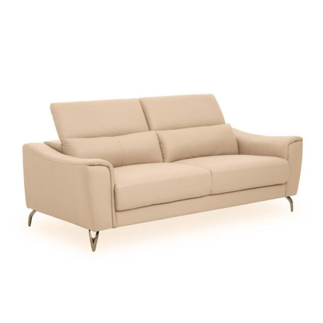 Fifty Five South Padua 3 Seat Stone Leather Sofa - image 1