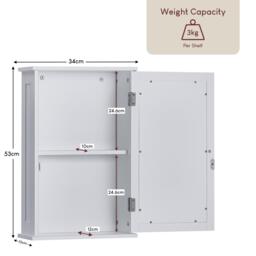 Lassic Bath Vida Priano 1 Door Mirrored Wall Cabinet - thumbnail 2