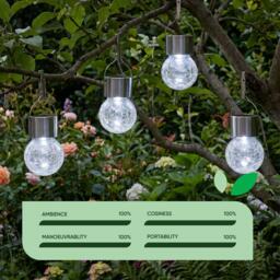 Streetwize Pack of 4 Solar Hanging Crackle Balls - thumbnail 5