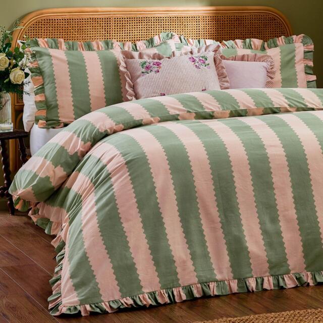 Wylder Birdie Stripe Ruffle Duvet Set - image 1