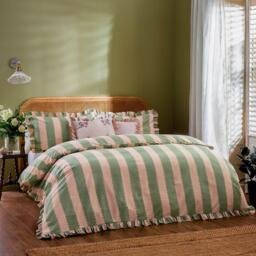 Wylder Birdie Stripe Ruffle Duvet Set - thumbnail 2