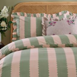 Wylder Birdie Stripe Ruffle Duvet Set - thumbnail 3