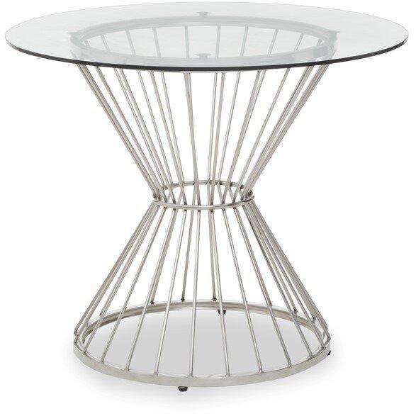Fifty Five South Anzio Hourglass Dining Table with Clear Glass and - image 1