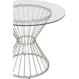 Fifty Five South Anzio Hourglass Dining Table with Clear Glass and - thumbnail 4