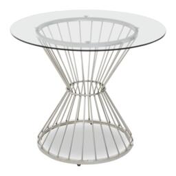 Fifty Five South Anzio Hourglass Dining Table with Clear Glass and - thumbnail 2