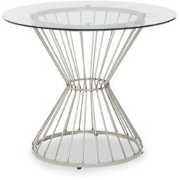 Fifty Five South Anzio Hourglass Dining Table with Clear Glass and