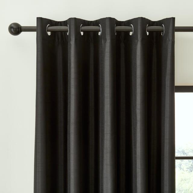 Catherine Lansfield Faux Silk Blackout Thermal Eyelet Curtains - image 1