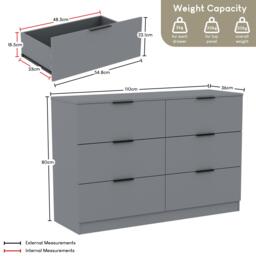 Lassic Trega 6 Drawer Chest of Drawers - thumbnail 2