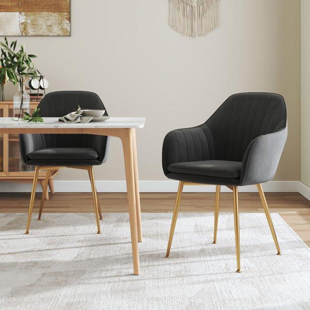 Kabinet UK 2 Set Modern Velvet Upholstered Dining Chairs - image 1