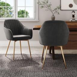 Kabinet UK 2 Set Modern Velvet Upholstered Dining Chairs - thumbnail 3