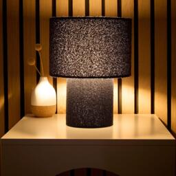 K Living Osaka Navy Teddy Velvet Table Lamp - thumbnail 2