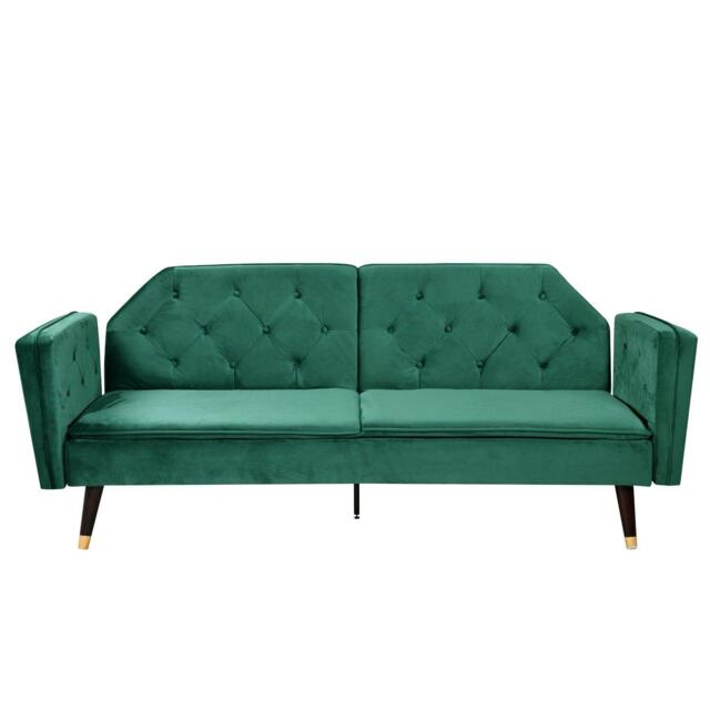 Comfy Living Plush Velvet Tufted Sofa Bed With Black And Gold L