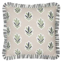 Sanderson Sessile Leaf Ruffle Feather Filled Cushion - thumbnail 1