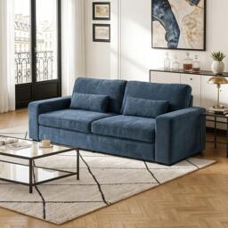 Kabinet UK 2-Seater Chenille Upholstered Sofa with Pillows
