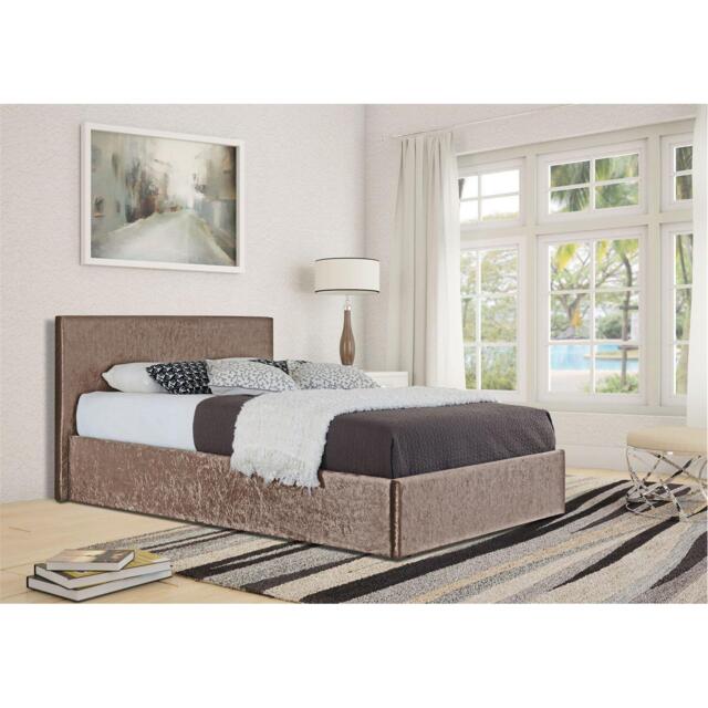Comfy Living Crushed Velvet Ottoman Bed and Mattress