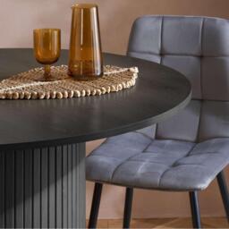 Birlea Axel Round Fluted Dining Table with 4 Chairs - thumbnail 2