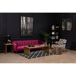Fifty Five South Bella 3 Seat Wine Velvet Sofa - thumbnail 2