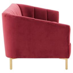 Fifty Five South Bella 3 Seat Wine Velvet Sofa - thumbnail 4