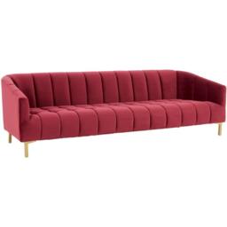 Fifty Five South Bella 3 Seat Wine Velvet Sofa
