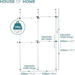 House of Home Telescopic Wardrobe Organiser - thumbnail 3