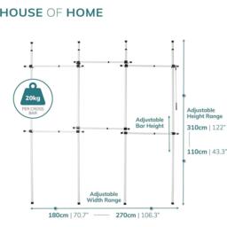 House of Home Telescopic Wardrobe Organiser - thumbnail 4