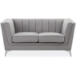 Interiors by Premier Hansa Two Seat Grey Velvet Sofa
