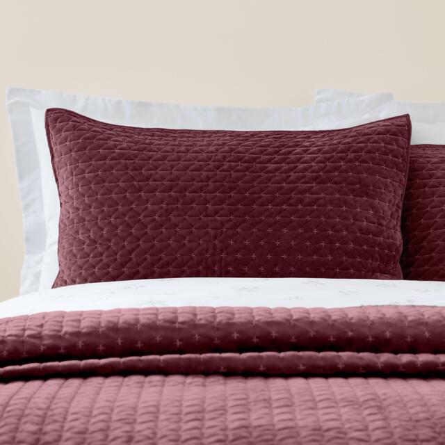 Bianca Attica Velvet Embroidered Pillow sham Pair - image 1