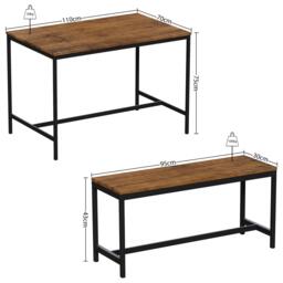 Lassic Roslyn 4 Seater Dining Table With Bench Set - thumbnail 2