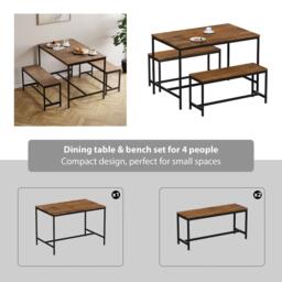 Lassic Roslyn 4 Seater Dining Table With Bench Set - thumbnail 6