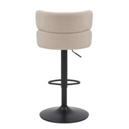 Shankar Set of 2 Mason Brushed Velvet Black Base Bar Stool - thumbnail 3