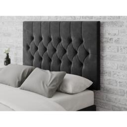 Aspire Olivier 80 cm Headboard, Plush Velvet Fabric, Navy - thumbnail 1