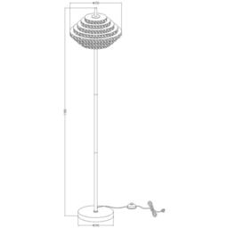 K Living Aspen 2 Light Tiered Glass Brass Floor Lamp - thumbnail 3