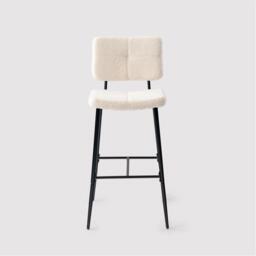 Urban Meuble Set of 2 Modern Beige Bar Stool Tall Seating - thumbnail 6