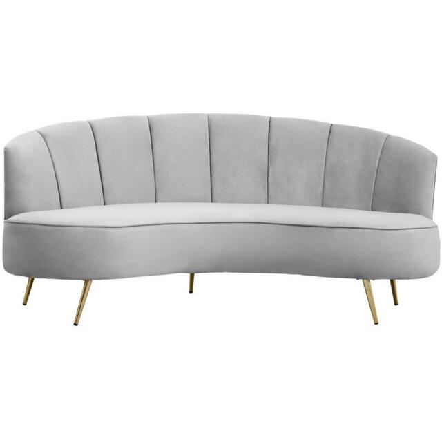Interiors by Premier Hasna Three Seat Grey Velvet Sofa - image 1