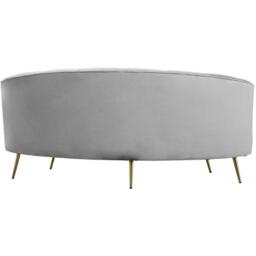 Interiors by Premier Hasna Three Seat Grey Velvet Sofa - thumbnail 2