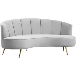 Interiors by Premier Hasna Three Seat Grey Velvet Sofa - thumbnail 4