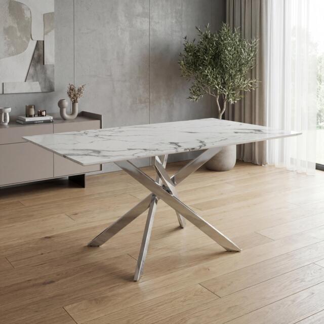 Shankar Astoria Medium 1.6m White Dining Table - image 1