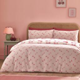 Catherine Lansfield Cherries and Bows Reversible Duvet Cover Set - thumbnail 2