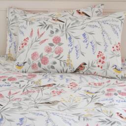 Dreams and Drapes Caraway Garden Birds Print Duvet Cover Set in Pink - thumbnail 3