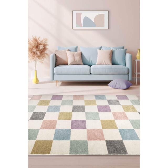 Homemaker Echo Chequer Pastel Rug