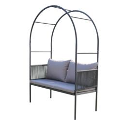 Linea Modern Arched Metal Garden Bench - thumbnail 2