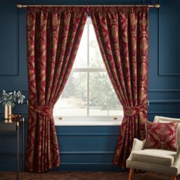 Paoletti Traditional Jacquard Pencil Pleat Curtains - thumbnail 1