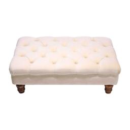 Kabinet UK Velvet Rectangular Ottoman Footstoo Beige - thumbnail 3