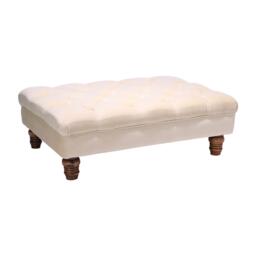 Kabinet UK Velvet Rectangular Ottoman Footstoo Beige - thumbnail 5