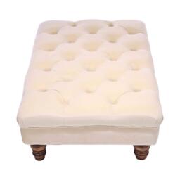Kabinet UK Velvet Rectangular Ottoman Footstoo Beige - thumbnail 6