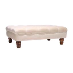 Kabinet UK Velvet Rectangular Ottoman Footstoo Beige - thumbnail 4