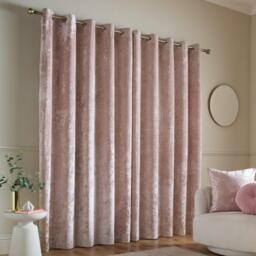 Catherine Lansfield Crushed Velvet Lined Eyelet Curtains - thumbnail 2